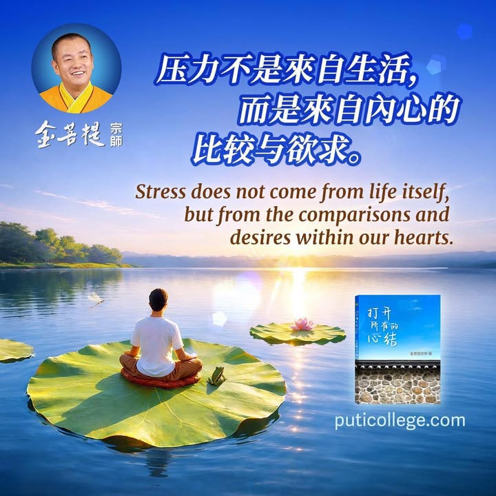 压力不是来自生活， 而是来自内心的比较和欲求。 Stress(金菩提宗師 Facebook)