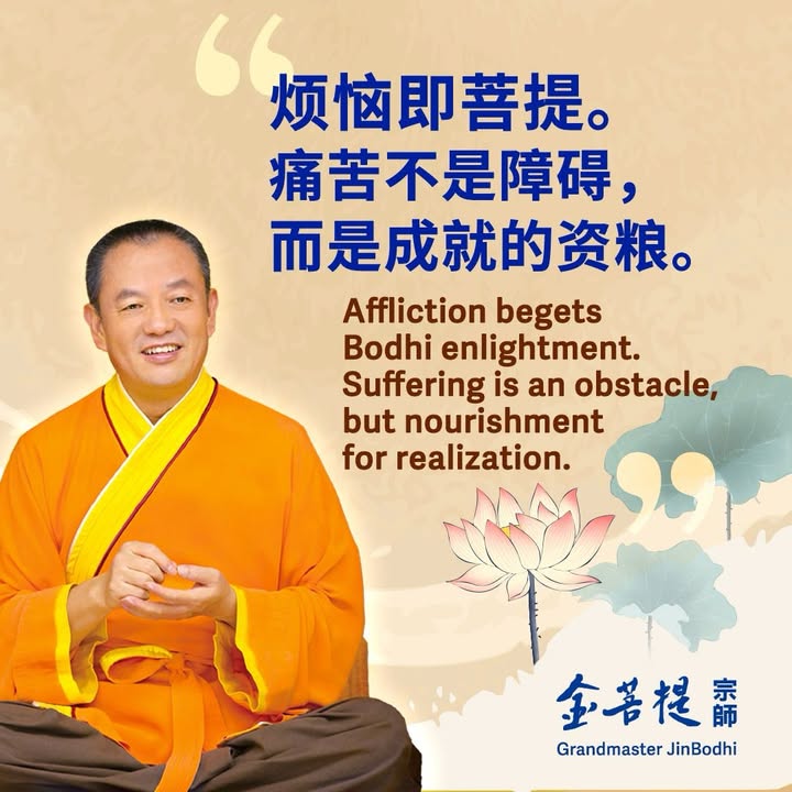 “烦恼即菩提。痛苦不是障碍，而是成就的资粮。” 📖 金菩提宗(金菩提宗師 Facebook)
