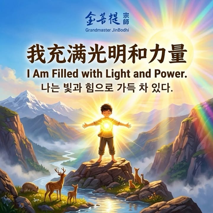 “我充满光明和力量！” “I’m filled with l(金菩提宗師 Facebook)