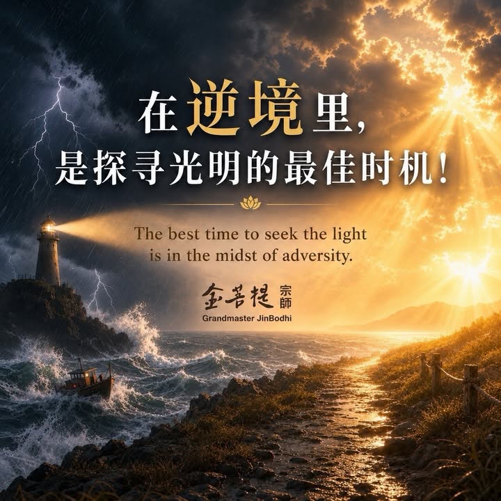 在逆境里，是探寻光明的最佳时机！ The best time(金菩提宗師 Facebook)
