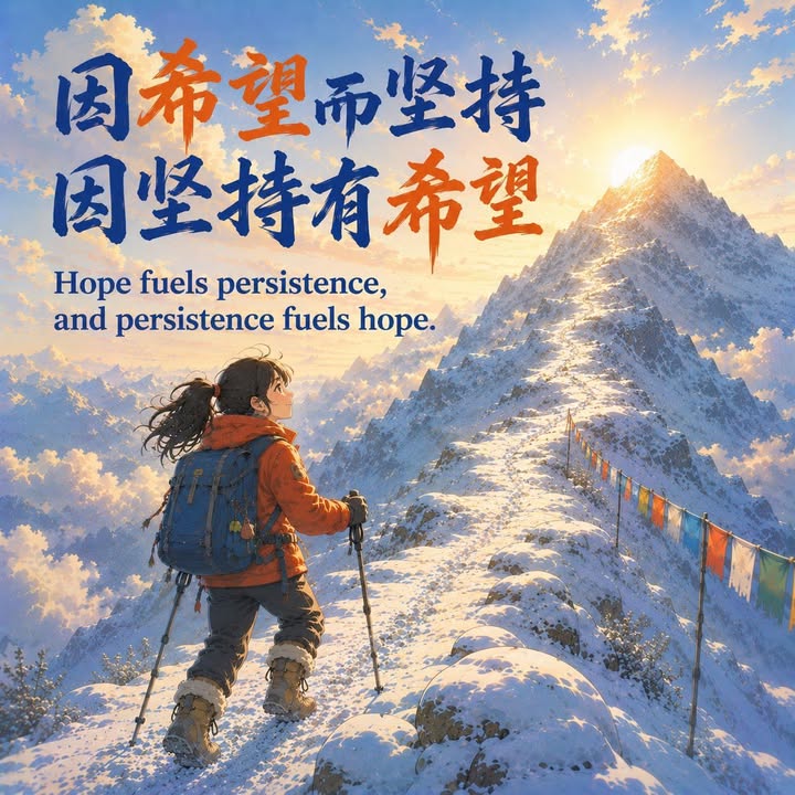 因希望而坚持，因坚持有希望。 (金菩提宗師 Facebook)